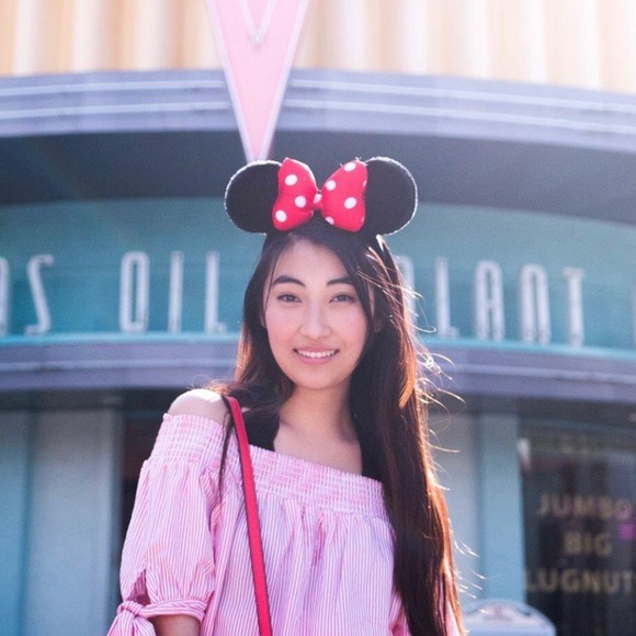 Vintage Off-the-Shoulder Pastel Pink & White Striped Puff Sleeve Blouse - Picture 6 of 6